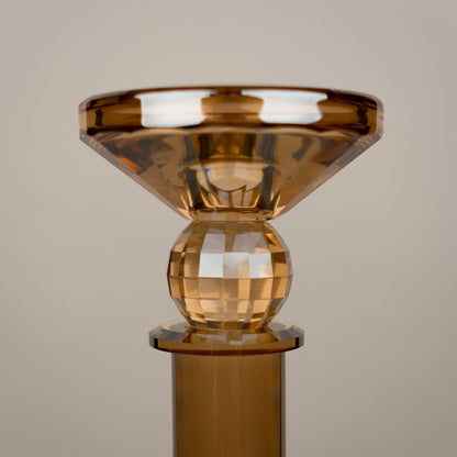 Amber Crystal Candle Holder