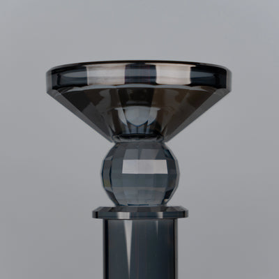 Grey Crystal Pillar Candle Holder