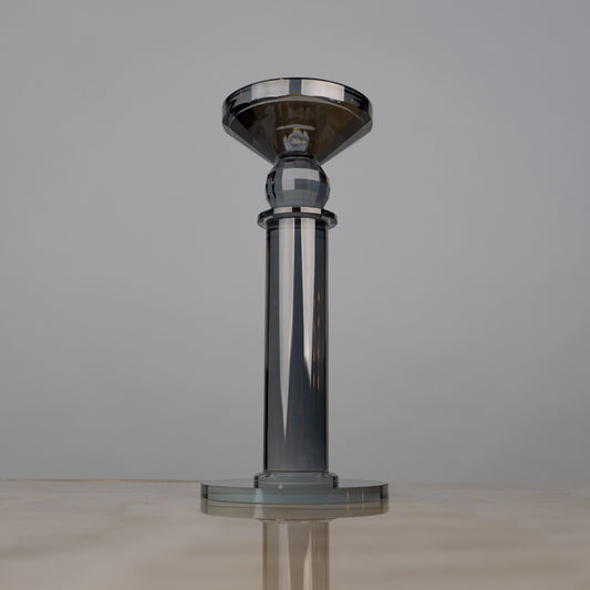 Grey Crystal Pillar Candle