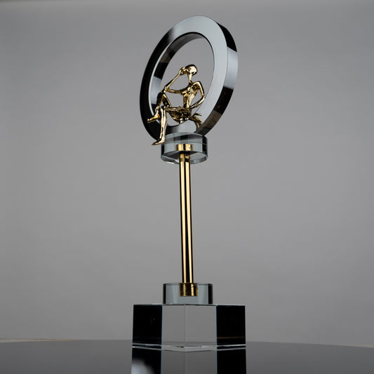 Abstract Thinker Gold Ring