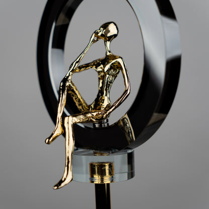 Abstract Thinker Gold Ring