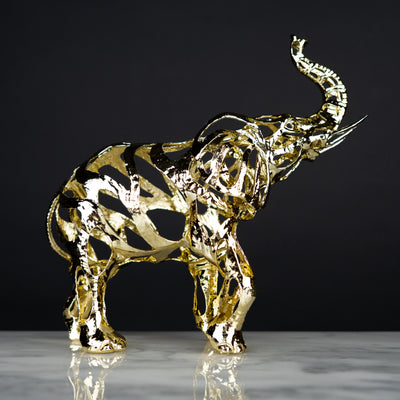 Gilded Filigree Lucky Elephant Statue