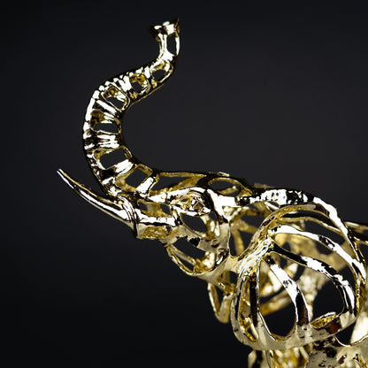 Gilded Filigree Lucky Elephant Statue