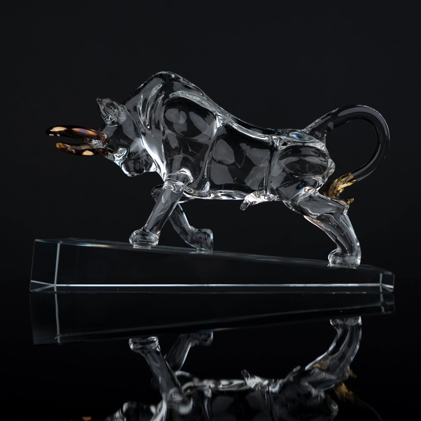 Crystal Charging Bull Figurine