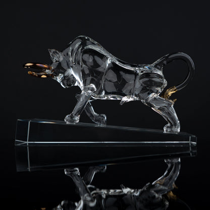 Crystal Charging Bull Figurine