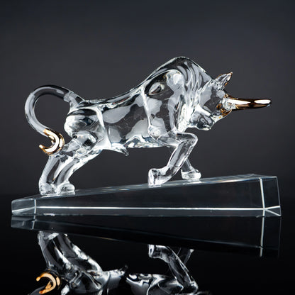 Crystal Charging Bull Figurine