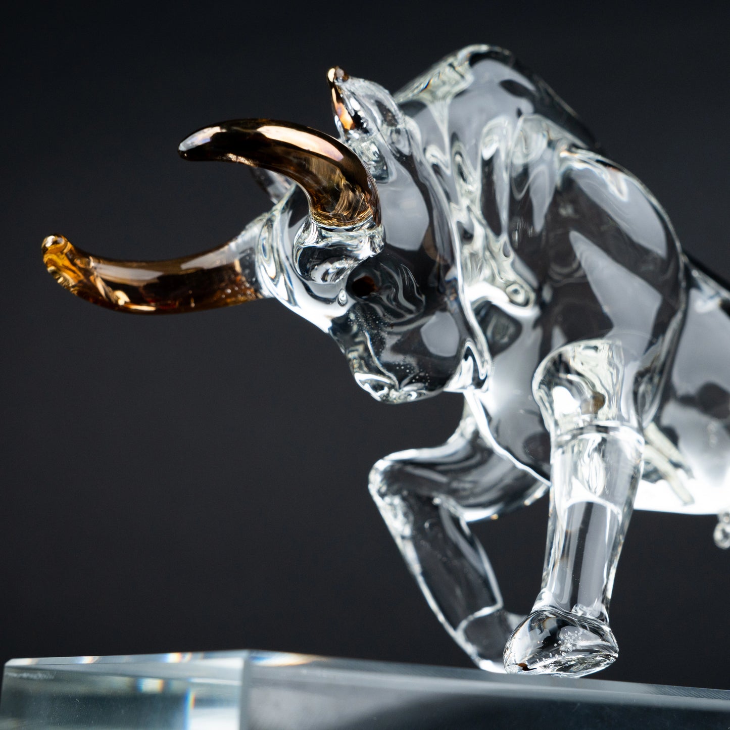 Crystal Charging Bull Figurine