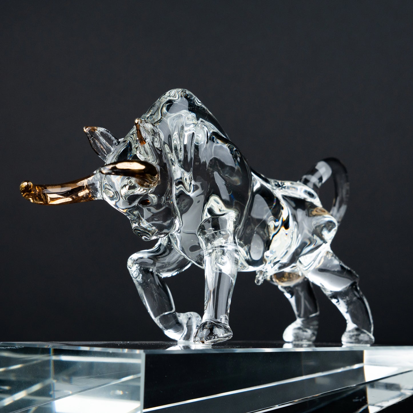Crystal Charging Bull Figurine