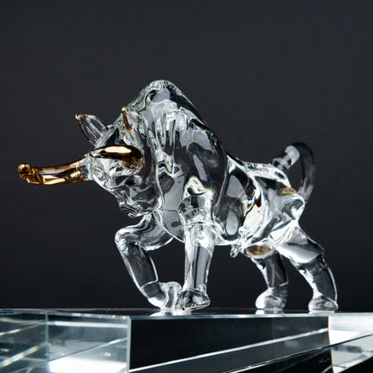 Crystal Charging Bull Figurine