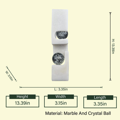 Marble crystal ball art, 13.39in spec diagram