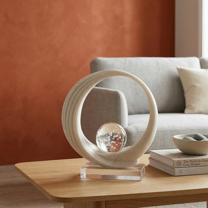 crystal glass orb tabletop decor