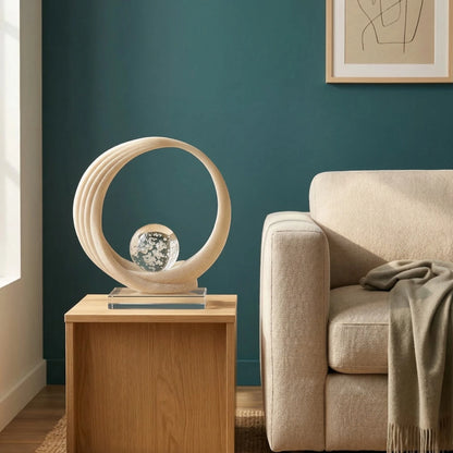 crystal glass orb tabletop decor