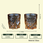 Amber bark whiskey rocks pair, 3.54in spec
