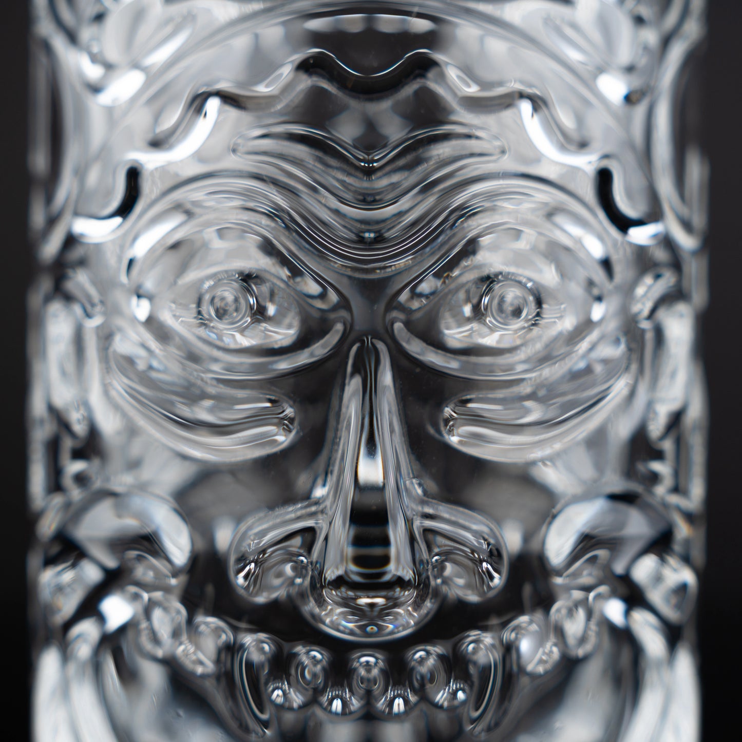 Clear Carved Tiki Tumblers - Set of 6