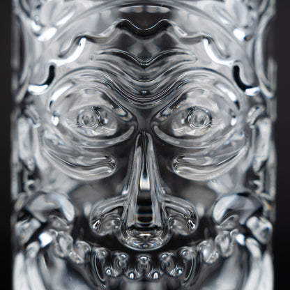 Clear Carved Tiki Tumblers - Set of 6