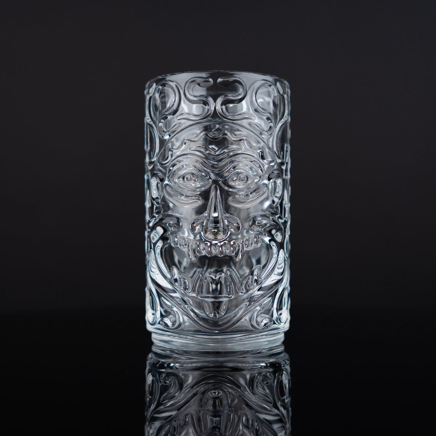 Clear Carved Tiki Tumblers - Set of 6