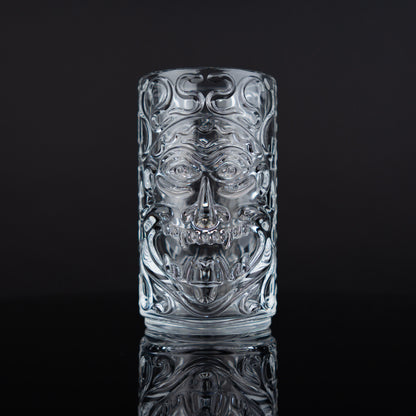 Clear Carved Tiki Tumblers - Set of 6