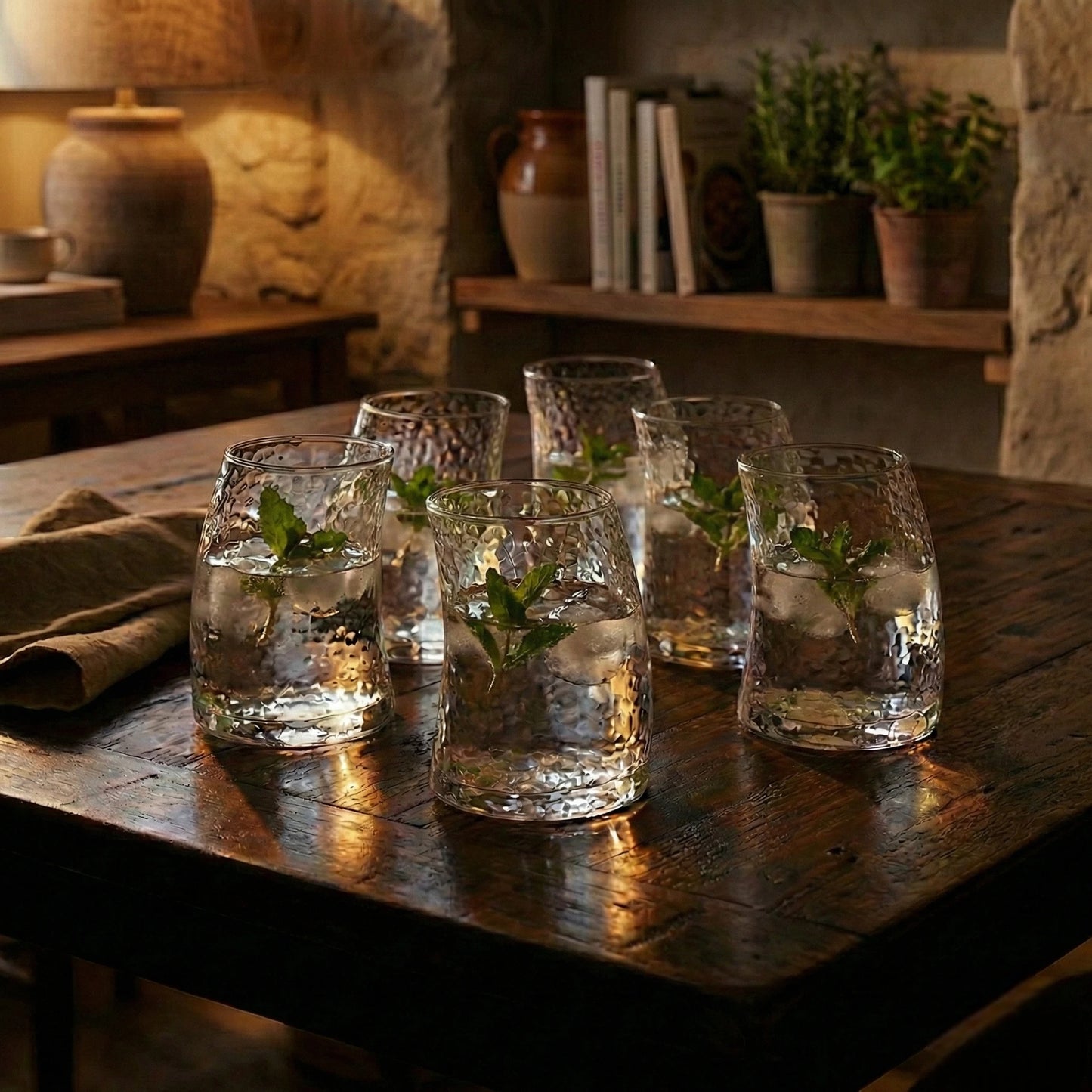 Diamond Cut Whiskey Glasses - Set of 6