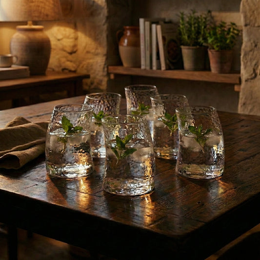 Diamond Cut Whiskey Glasses - Set of 6