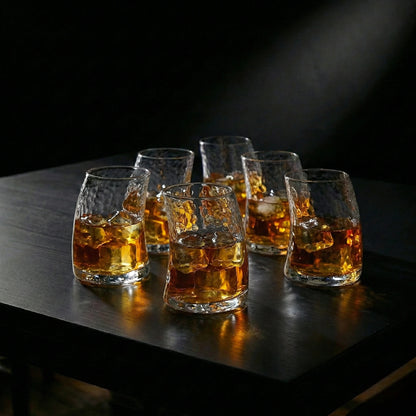 Diamond Cut Whiskey Glasses - Set of 6