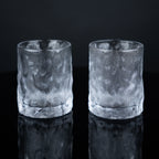 Ice-textured whiskey pair, frosted, front shot