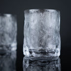 whiskey glasses set with hammered texture for bar and home use