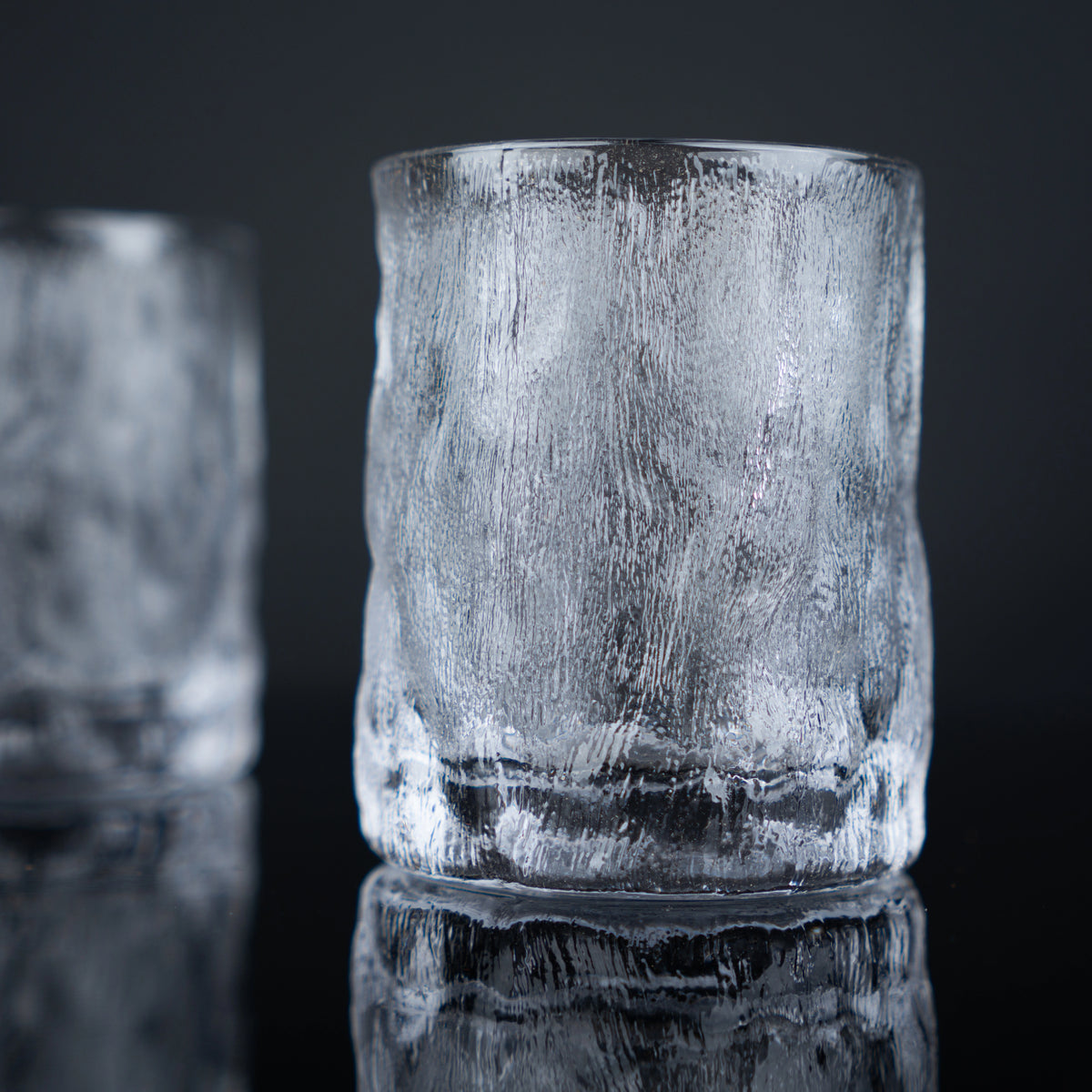 whiskey glasses set with hammered texture for bar and home use