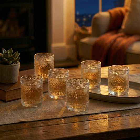 Gold Rim Beaded Tumblers - Set of 6