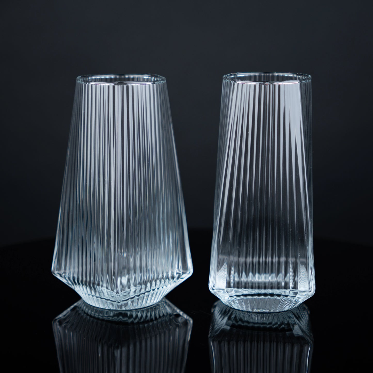 Fluted Highball Tumbler Glasses - Set of 6