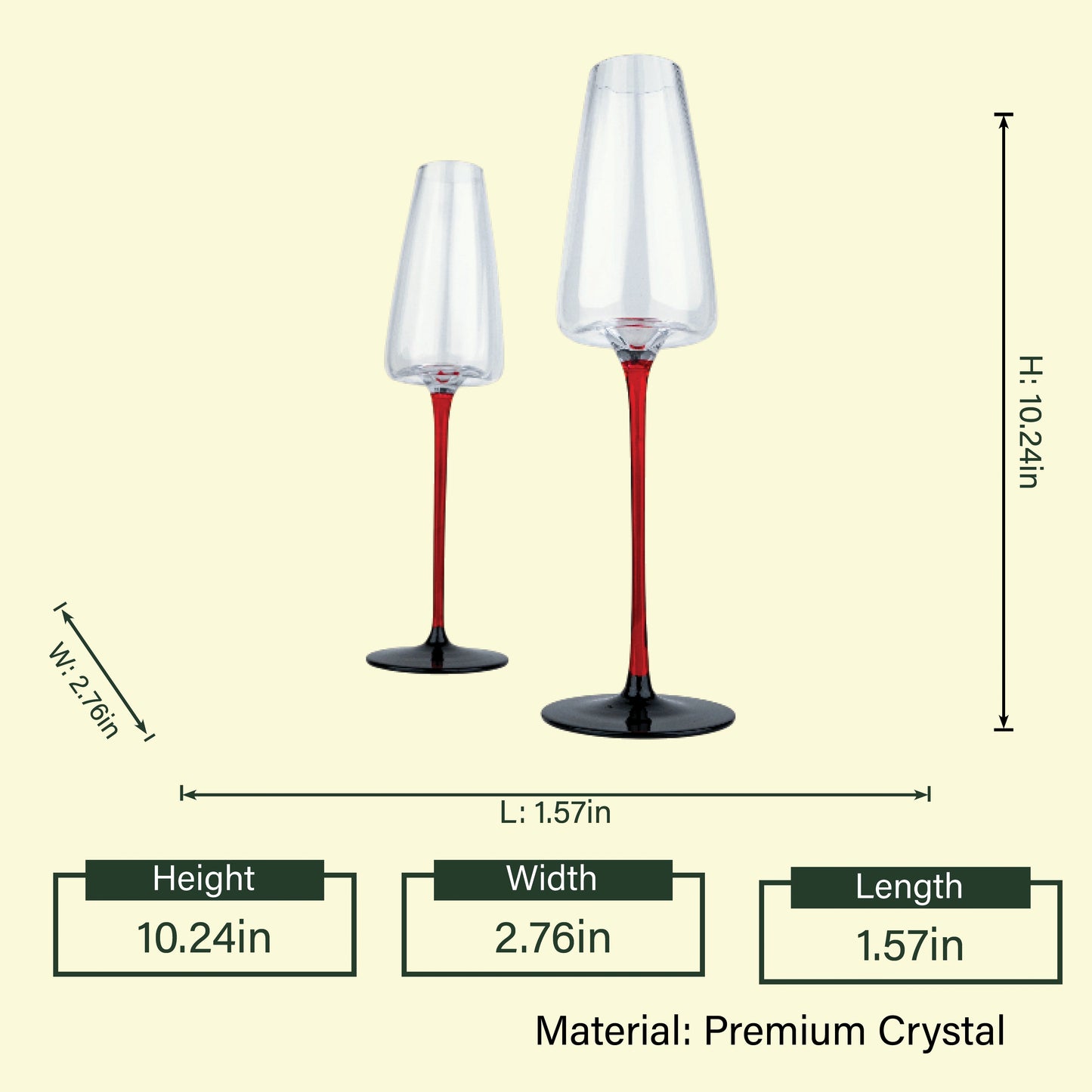 Noir Champagne Flute - Set of 4