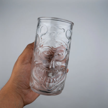 Carved Tiki Highball Glasses - Set of 6