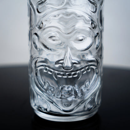 Carved Tiki Highball Glasses - Set of 6