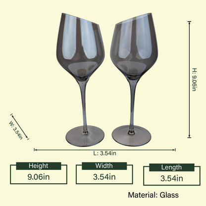 Grey-Tinted Crystal Wine Glass - Set of 4