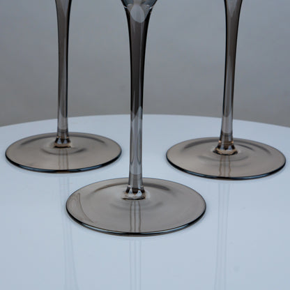 Slanted Stem Wine Glasses - Set of 2