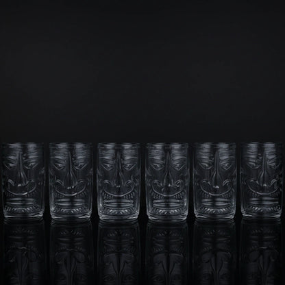 Totem Face Tiki Glasses - Set of 6