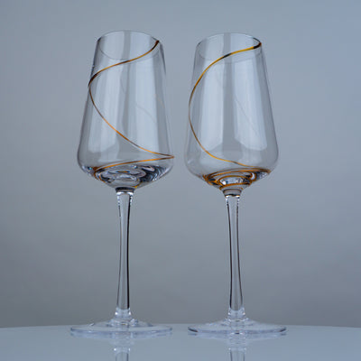 Gold Swirl Champagne Flutes - Set of 2