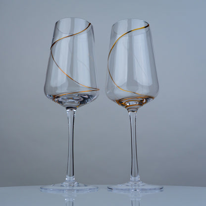 Gold Swirl Champagne Flutes - Set of 2
