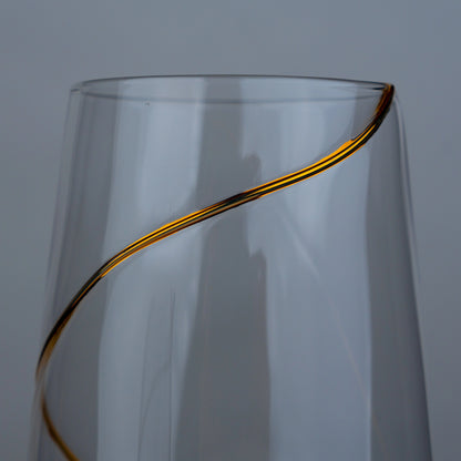 Gold Swirl Champagne Flutes - Set of 2
