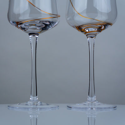 Gold Swirl Champagne Flutes - Set of 2
