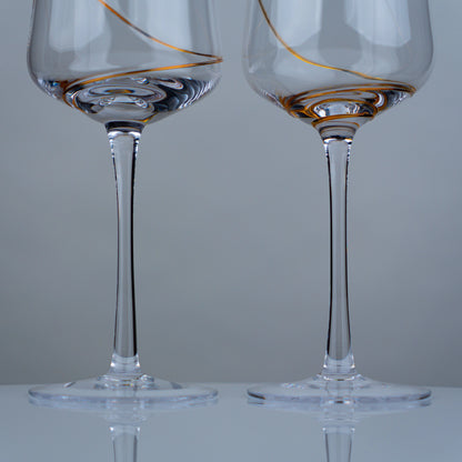 Gold Swirl Champagne Flutes - Set of 2