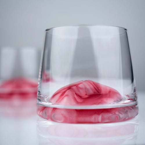 Pink Aerating Rocks Glasses - Set of 4