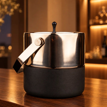 modern ice bucket for home bar with stylish dual tone finish