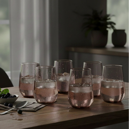 Rose Stemless Glasses - Set of 6