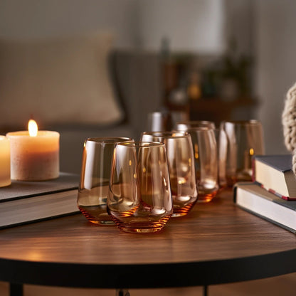 Amber Luxe Glasses- Set of 6