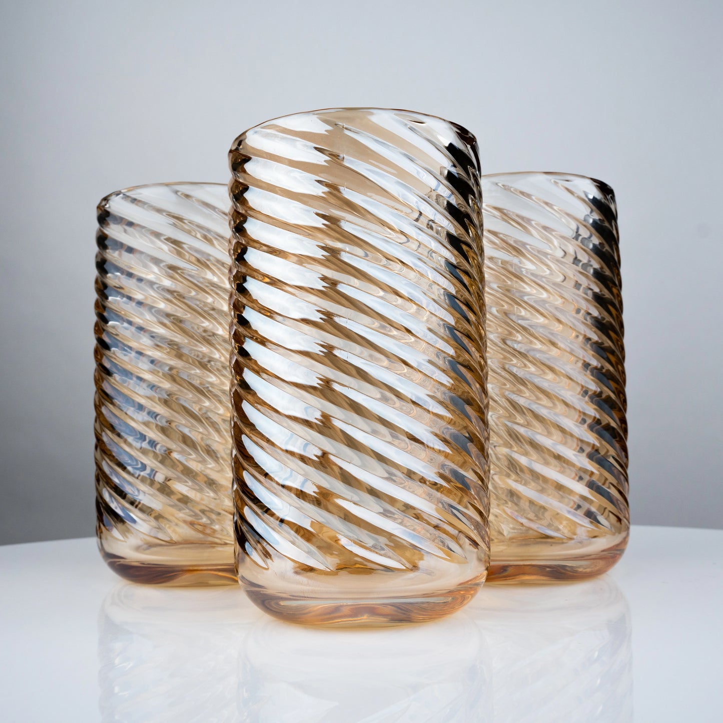 Amber Swirl Highball Glasses - Set of 6