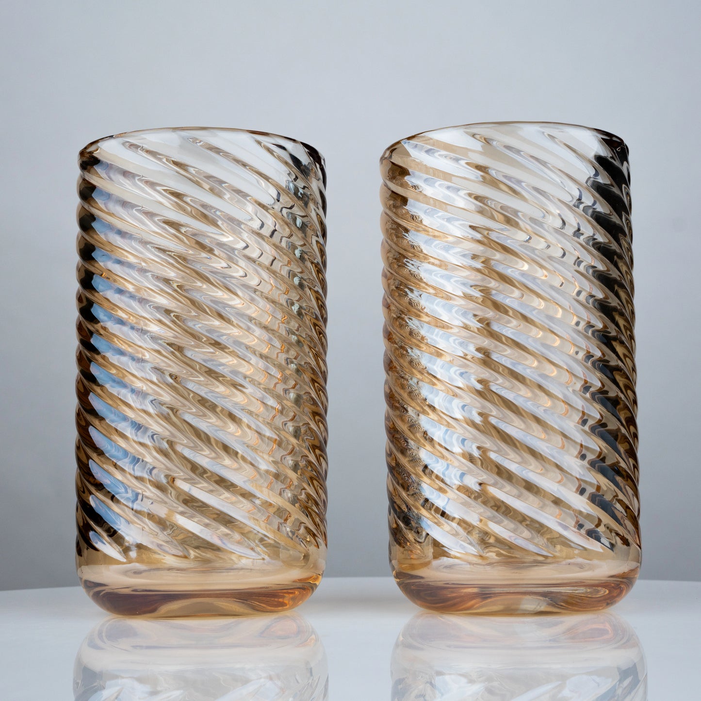 Amber Swirl Highball Glasses - Set of 6