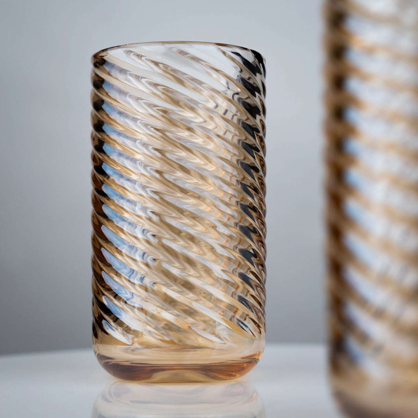 Amber Swirl Highball Glasses - Set of 6