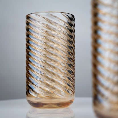 Amber Swirl Highball Glasses - Set of 6