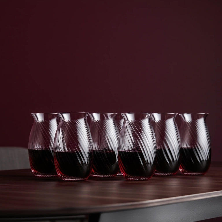 Clear Swirl Pub Glasses - Set of 6