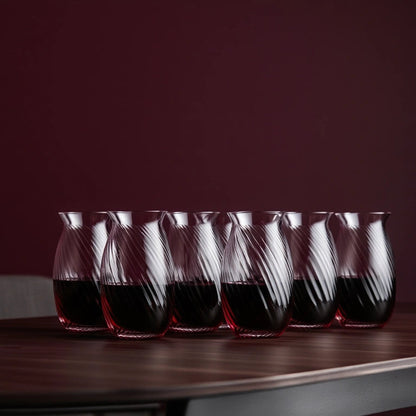 Clear Swirl Pub Glasses - Set of 6